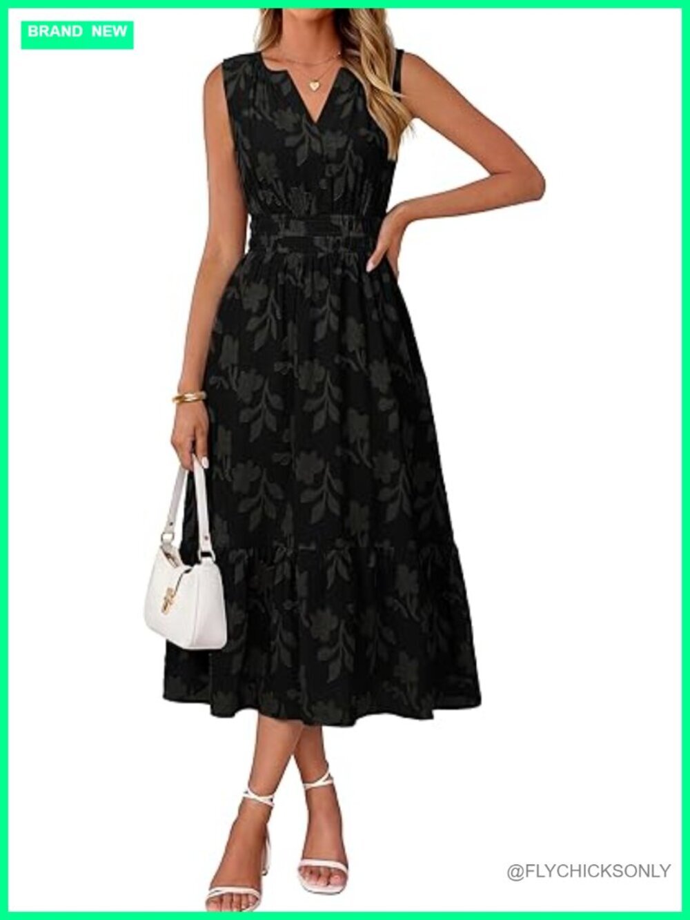 Womens Summer Maxi Dress Boho Floral V Neck Sleeveless Empire Waist Flowey